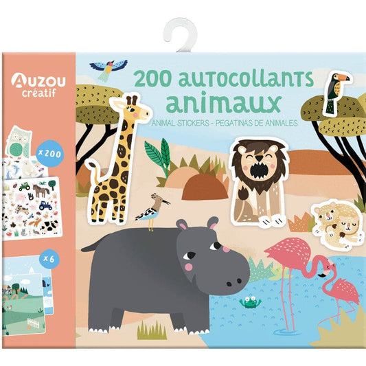 200 de abtibilduri repozitionabile cu animale - Auzou -