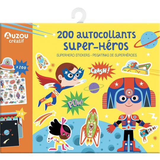 200 de abtibilduri repozitionabile cu super eroi - Auzou -