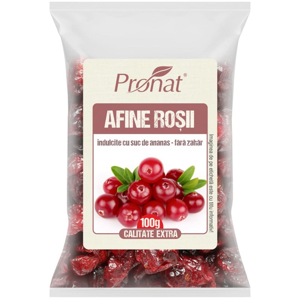 Afine rosii uscate (merisoare cranberry) 100g - Pronat Foil