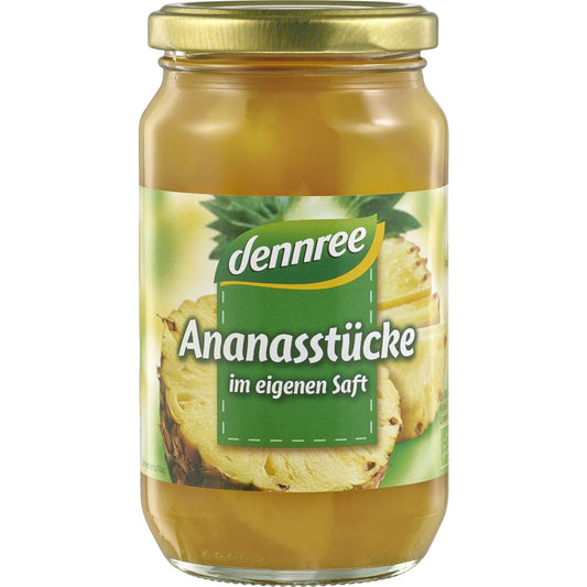 Ananas bucati in suc de ananas bio 350g Dennree - Dennree -