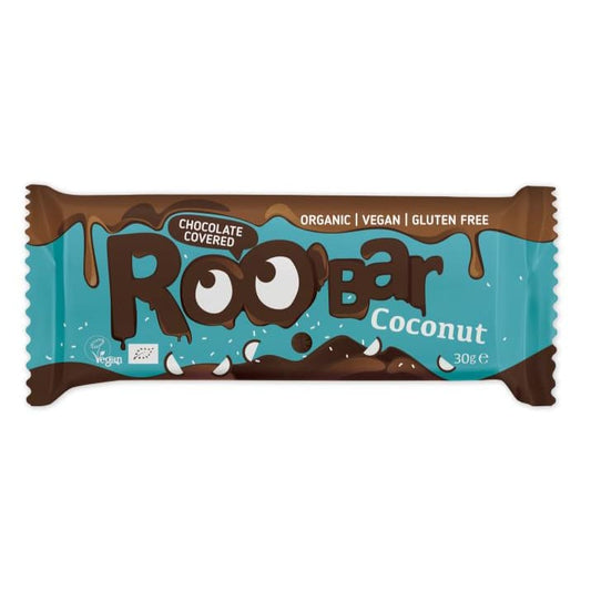 Baton cu cocos invelit in ciocolata bio 30g Roobar - Roobar