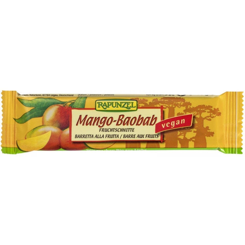 Baton de fructe cu Mango si Baobab 40g - Rapunzel - Batoane