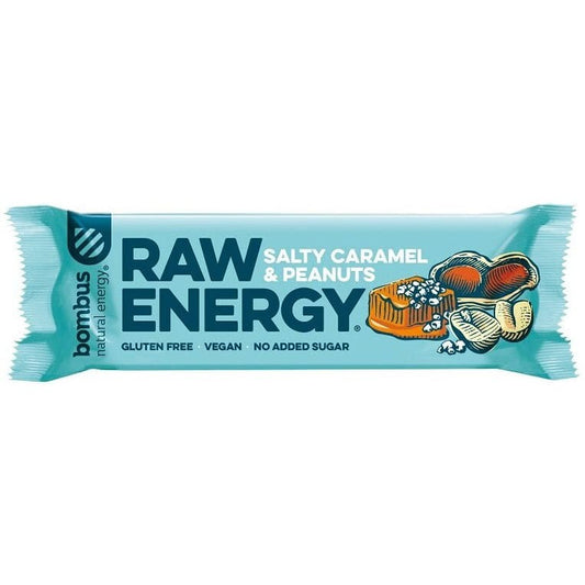 Baton energizant Raw Energy cu caramel sarat si arahide 50