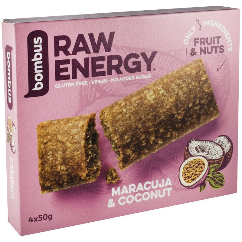 Baton energizant Raw Energy cu maracuja si nuca de cocos