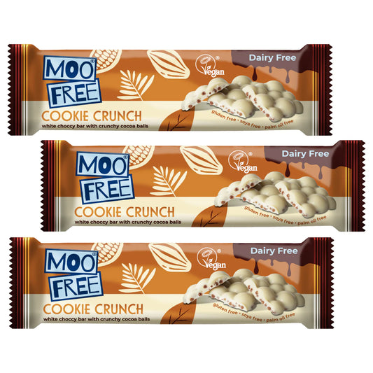 Baton de ciocolată albă fără lactate, vegan biscuite 35 g Moo free