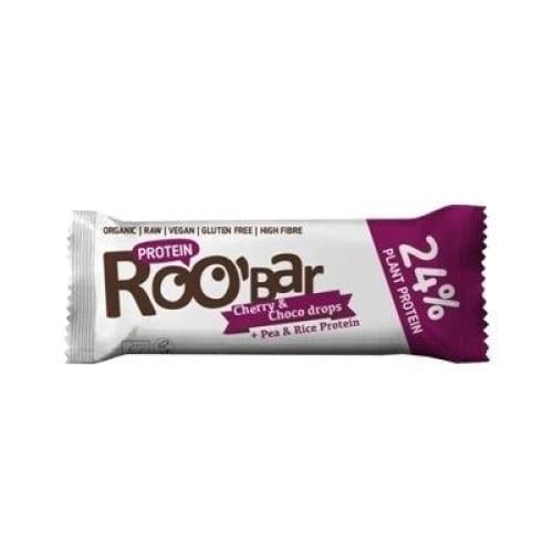 Baton proteic cirese ciocolata raw eco 40g Roobar - Roobar -