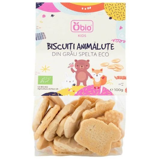 Biscuiti animalute din grau spelta bio 100g Obio - Obio