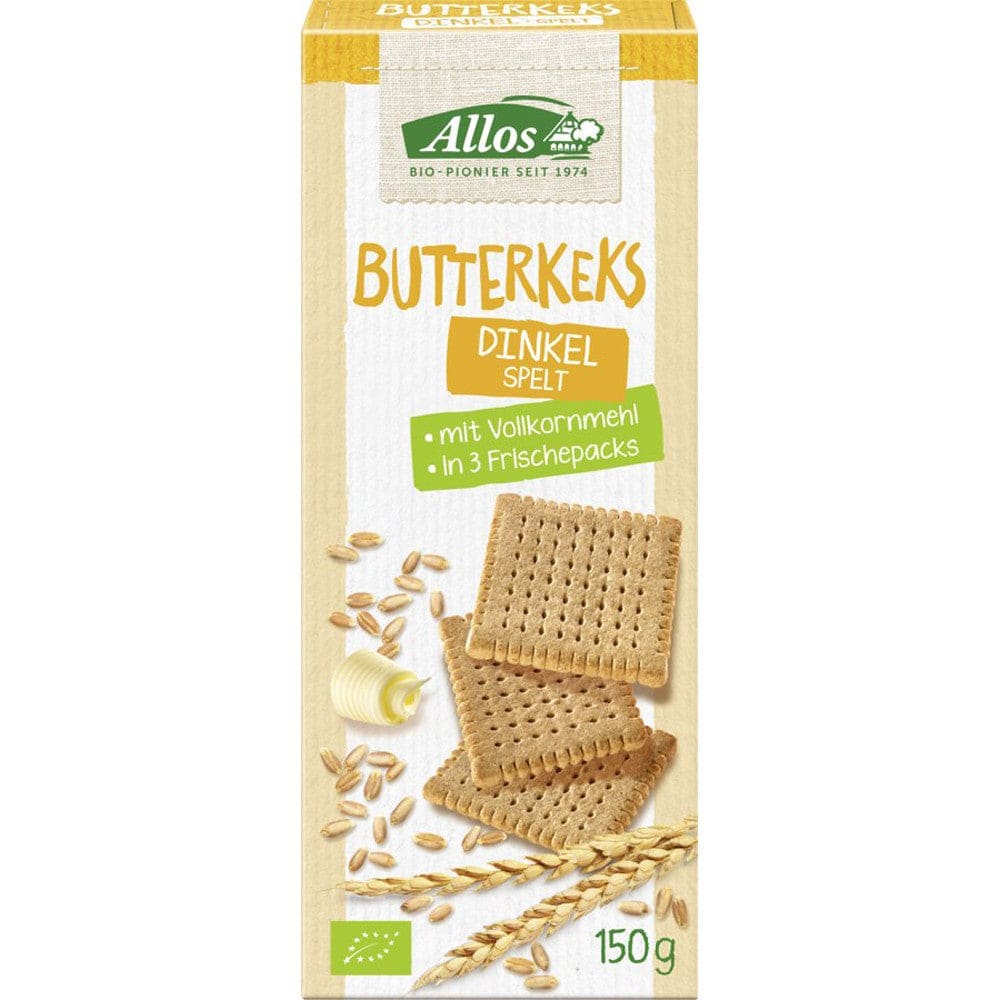 Biscuiti bio din spelta unt si miere 150g - Allos - Biscuiti