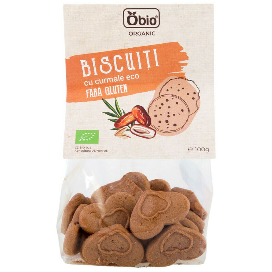 Biscuiti cu curmale fara gluten bio 100g Obio - Obio