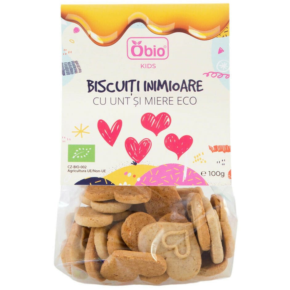 Biscuiti inimioare cu unt si miere bio 100g Obio - Obio