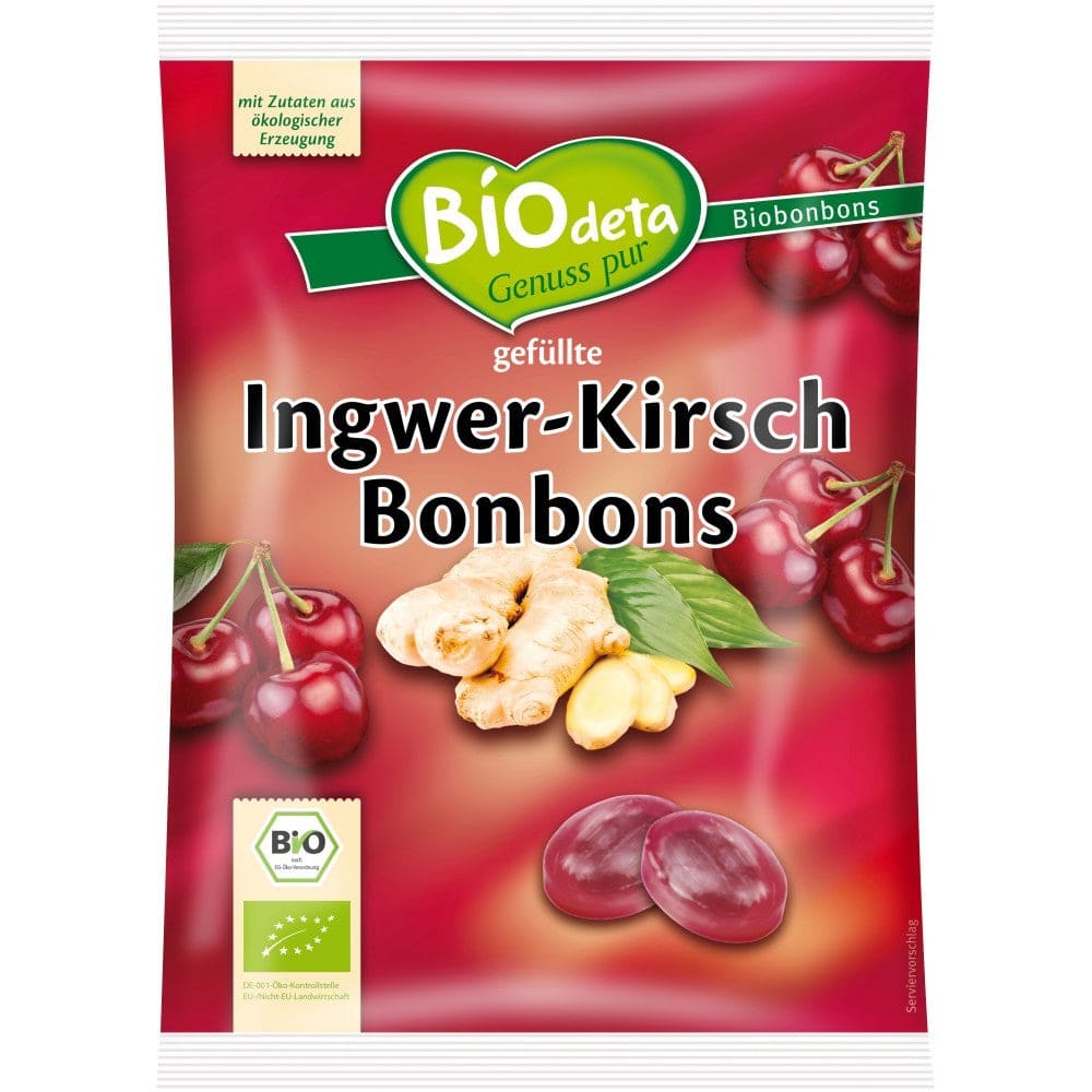 Bomboane bio cu ghimbir si cirese 75g - BIOdeta - Bomboane