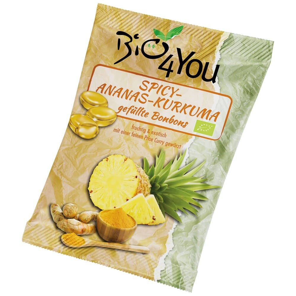 BOMBOANE BIO USOR PICANTE CU ANANAS SI CURCUMA 75G BIO4YOU