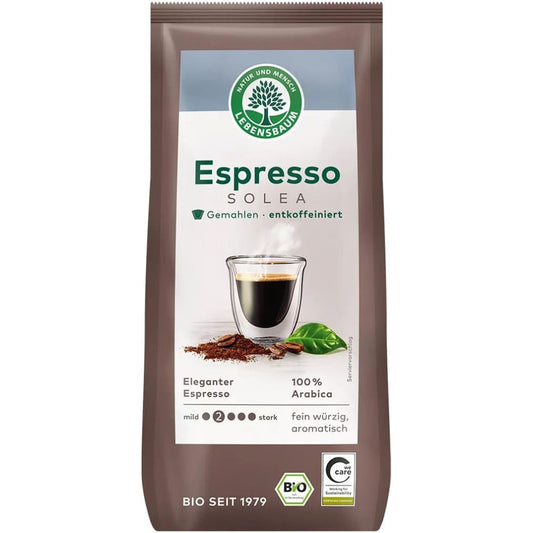 Cafea bio macinata Solea Expresso decofeinizata 250 g