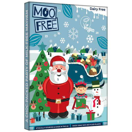 Calendar de Advent vegan cu ciocolată albă fara gluten 70g Moo Free