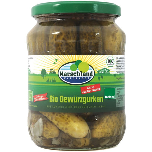 Castraveti bio condimentati fara zahar 670/360 g Marschland