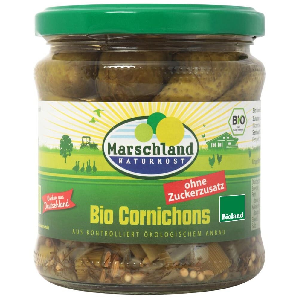 Castraveti cornison bio in otet 300/190 g Marschland
