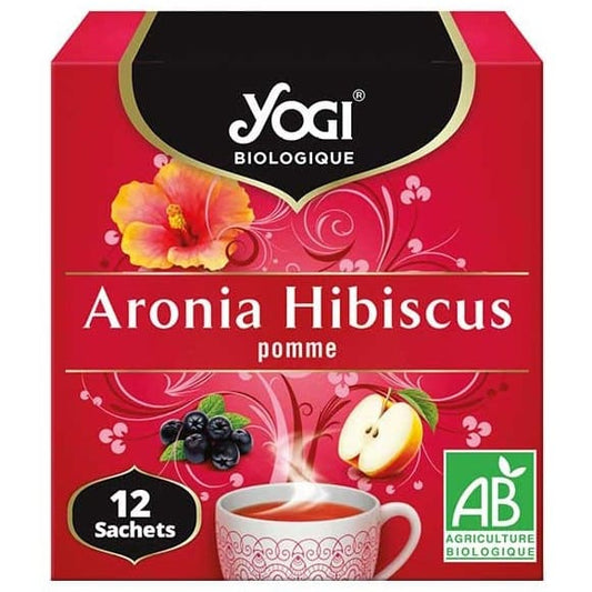 Ceai BIO aronia hibiscus si mar 12 plicuri 24 g Yogi Tea -