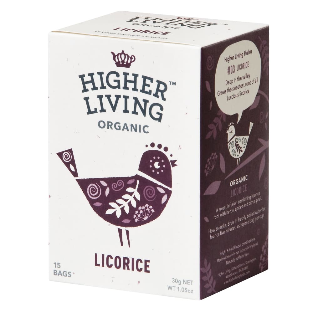 Ceai lemn dulce eco 15 plicuri Higher Living - Higher Living