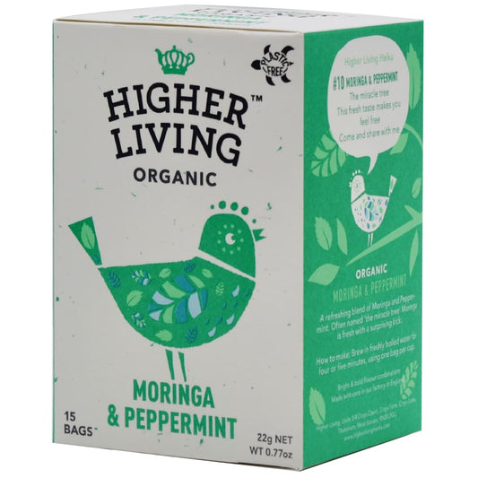 Ceai MORINGA si MENTA eco 15 plicuri Higher Living - Higher