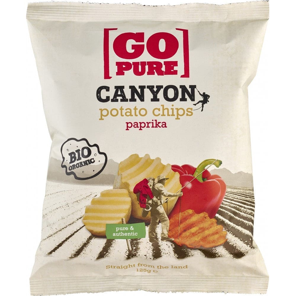 Chips-uri Canyon din cartofi cu ardei bio 125g - Go Pure -