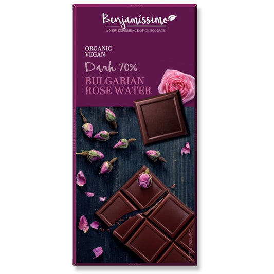 Ciocolata cu apa de trandafir bio 70g Benjamissimo -