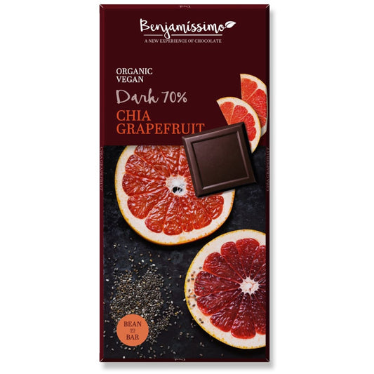 Ciocolata cu chia si grapefruit bio 70g Benjamissimo -