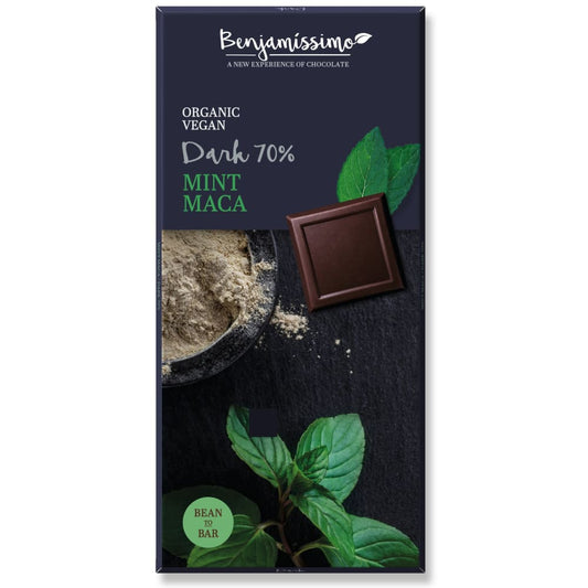 Ciocolata cu menta si maca bio 70g Benjamissimo -