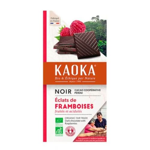 Ciocolata neagra 55% cu zmeura 100g - Kaoka - Ciocolata