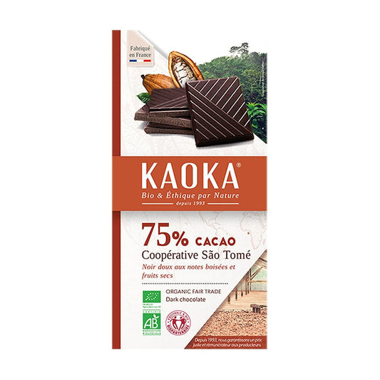 Ciocolata neagra 75 % Sao Tome 100g - Kaoka - Ciocolata