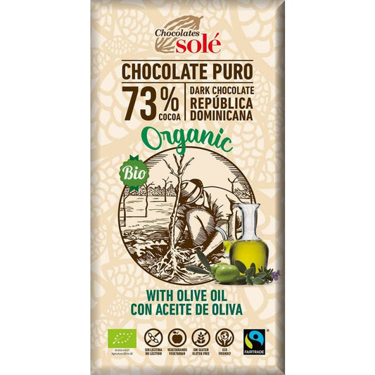 Ciocolata neagra BIO cu ulei extravirgin de masline 100 g