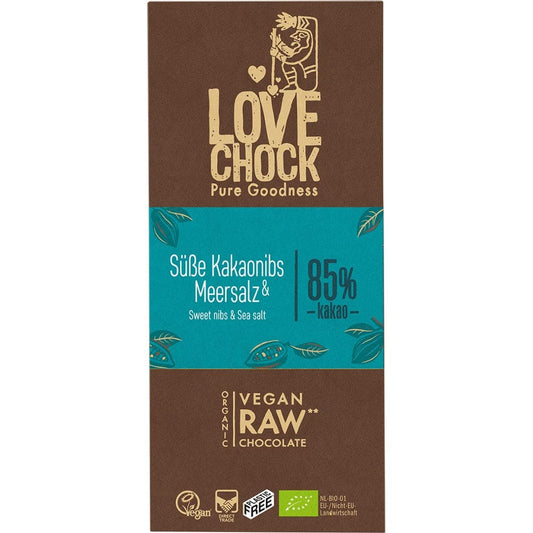 Ciocolata RAW Vegana cu sare de mare 70g - Lovechock -
