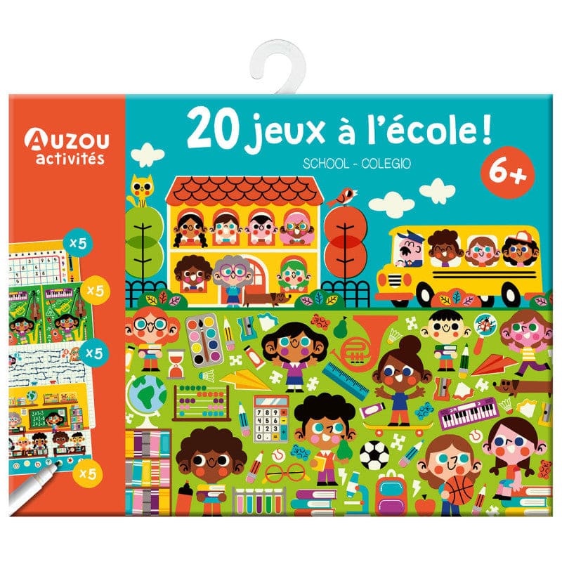 Colectie de 20 de mini jocuri cu tema scoala - Auzou -