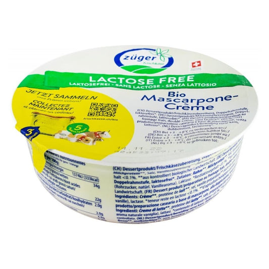 Crema de mascarpone bio fara lactoza 250g Zuger - Fresh Bio