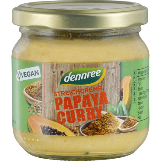 Crema tartinabila cu papaya si curry bio 180g Dennree -