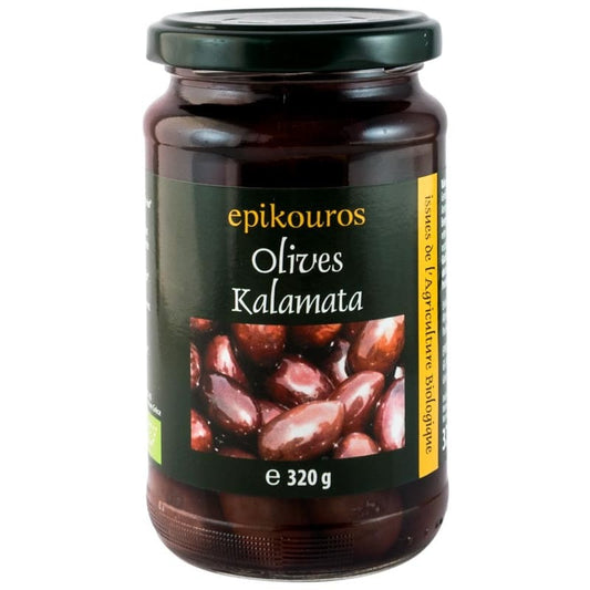 Epikouros Masline bio Kalamata in saramura 320g -