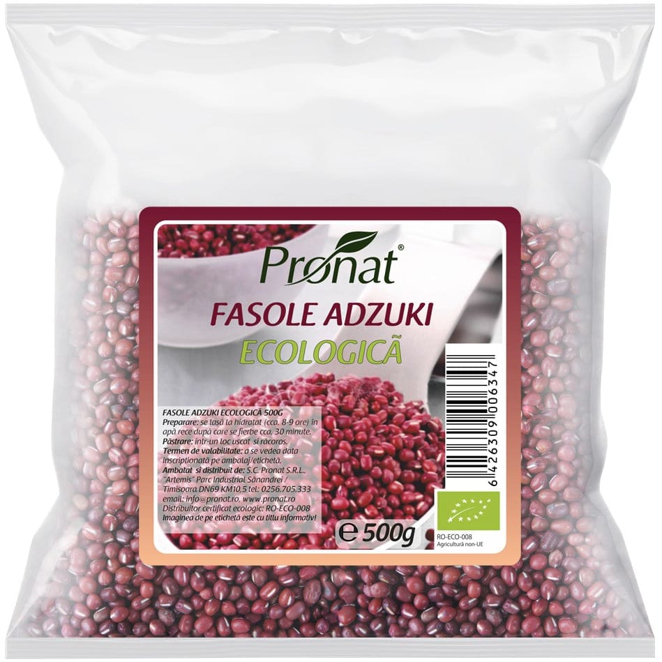 Fasole Adzuki bio 500 g - Pronat Foil Pack - Leguminoase