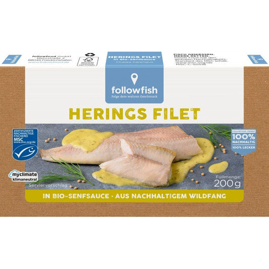 File de hering in sos de mustar bio 200g - Followfish -