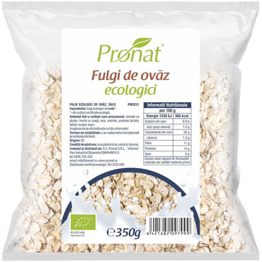 Fulgi Bio de ovaz 350gr - Pronat Foil Pack - Cereale musli