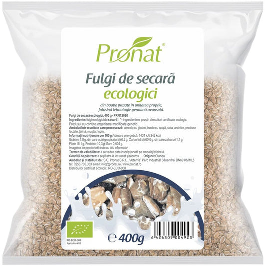 Fulgi BIO de secara 400 g - Pronat Foil Pack - Cereale musli