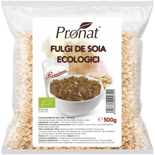 Fulgi Bio de soia 500 g - Pronat Foil Pack - Cereale musli