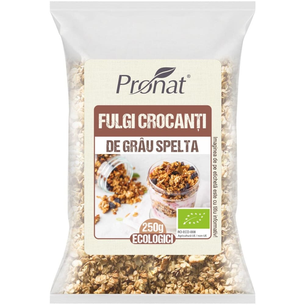 FULGI CROCANTI BIO DE GRAU SPELTA 250G - Pronat Foil Pack