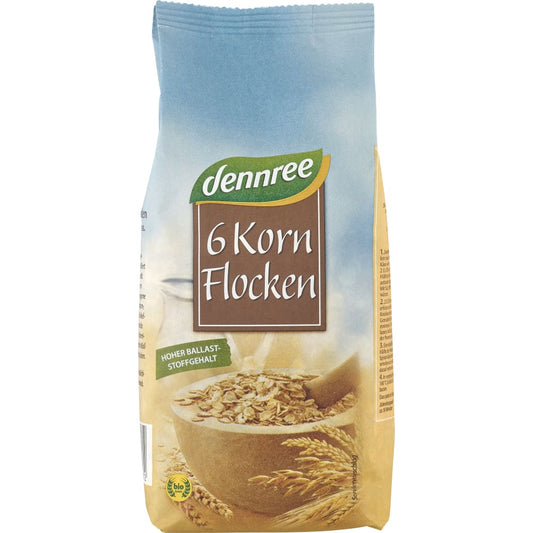 Fulgi din 6 cereale bio 500g Dennree - Dennree