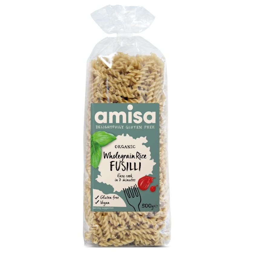 Fusilli din orez integral fara gluten eco 500g Amisa - Amisa