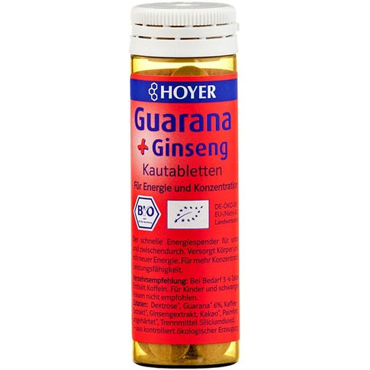 Guarana si ginseng Tablete Bio masticabile 60 tb. Hoyer -