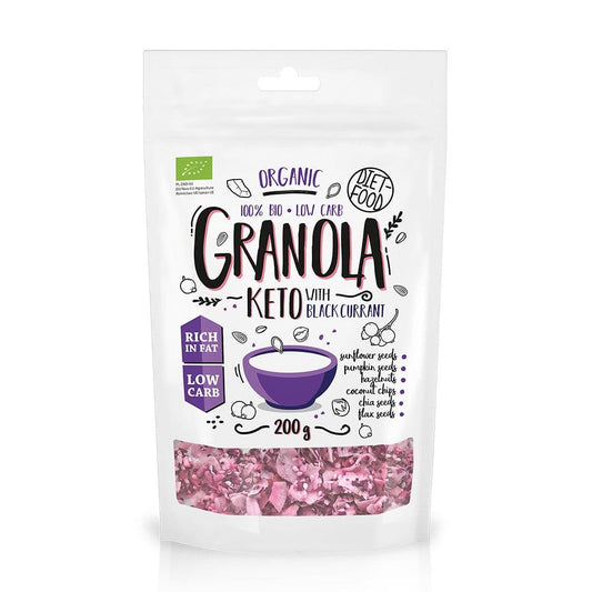 Keto Granola bio cu coacaze negre 200g - Diet-Food - Cereale