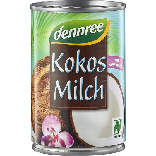 Lapte de cocos BIO 60% 400ml - Dennree - Lapte vegetal