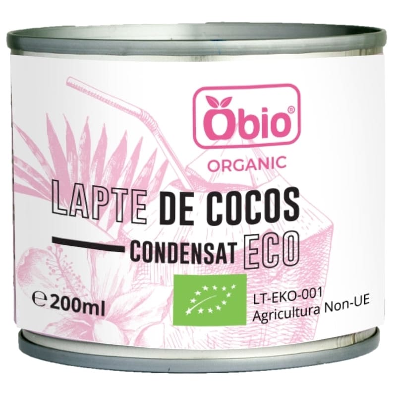 Lapte de cocos condensat bio 200ml Obio - Obio