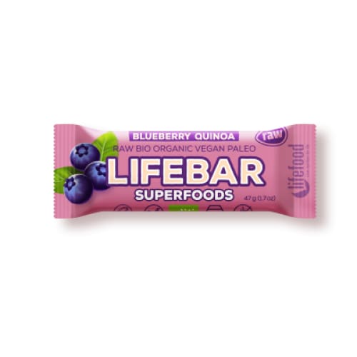 Lifebar plus baton cu afine si quinoa raw eco 47g - Lifebar