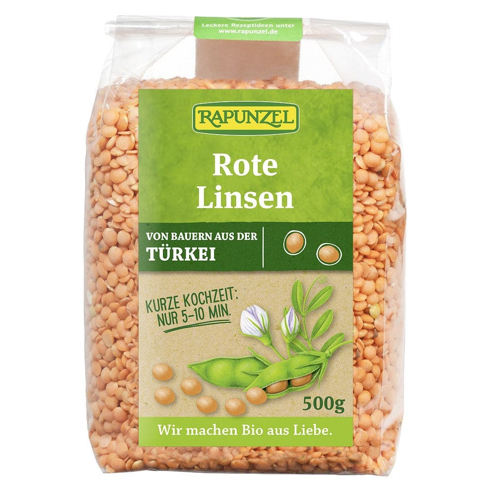 Linte rosie bio decojita 500g - Rapunzel - Leguminoase