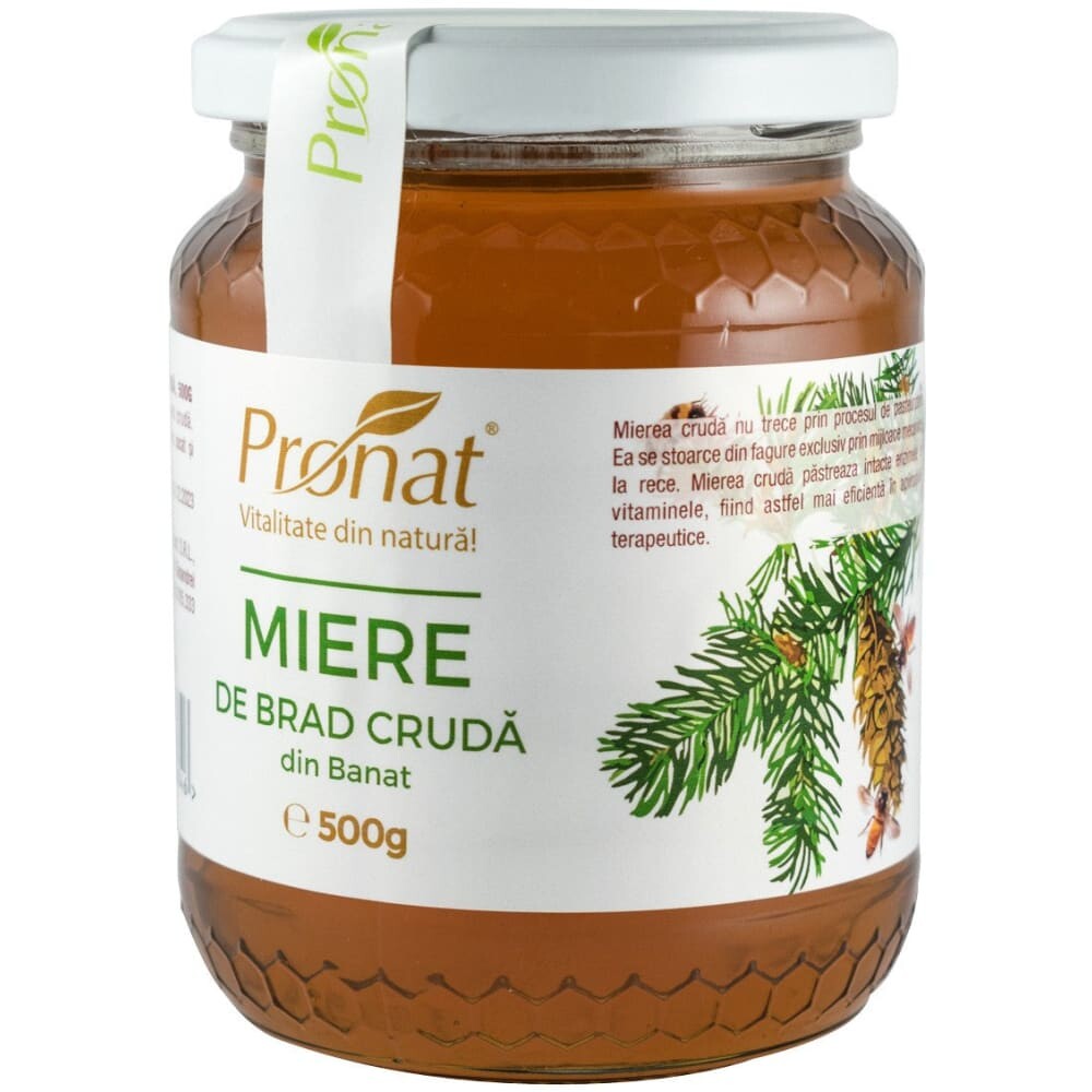 Miere de brad cruda 500 g - Pronat Glass Pack - Produse